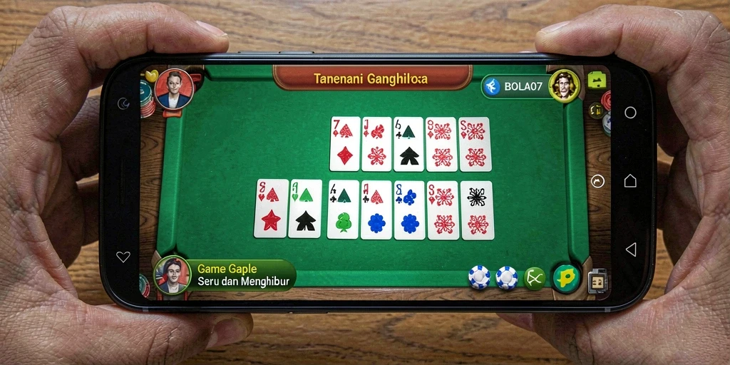 Tampilan menarik dari gameplay Gaple yang mendebarkan.