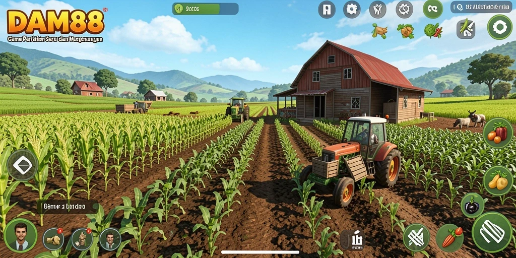 Screenshot gameplay DAM88 yang menampilkan aktivitas pertanian yang seru.