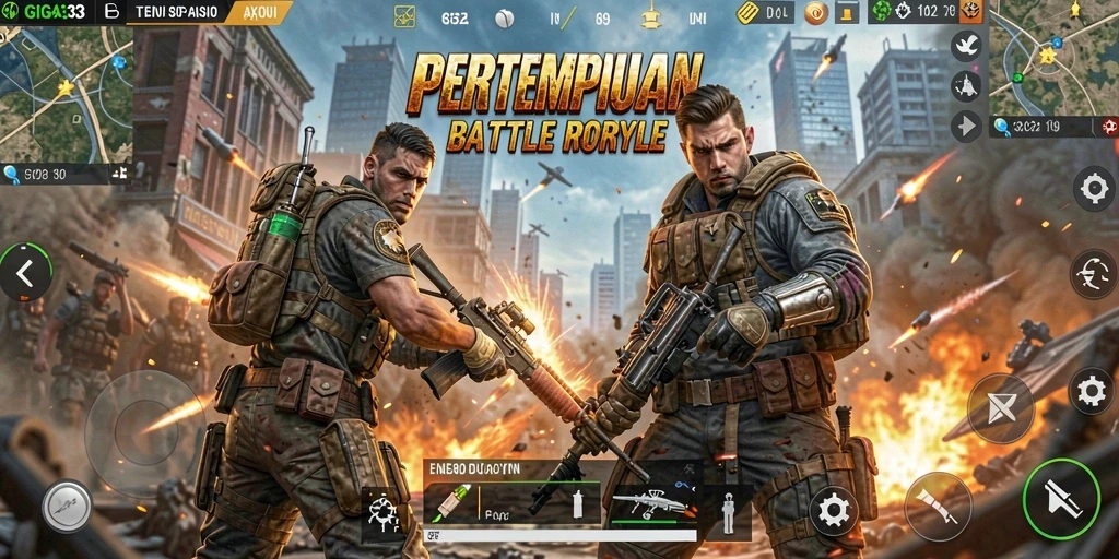Tampilan gameplay GIGA33 yang seru di arena Battle Royale.