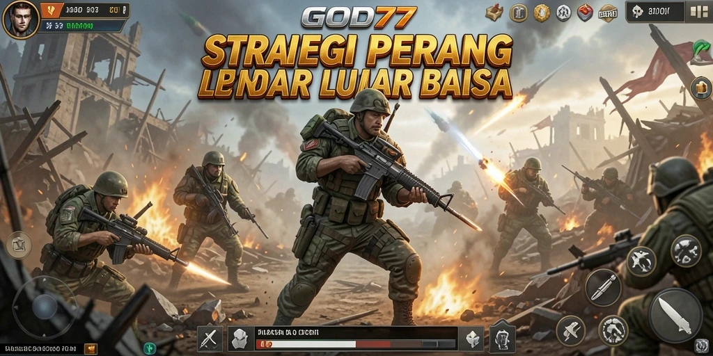 Tampilan menarik dari gameplay strategi di GOD77.