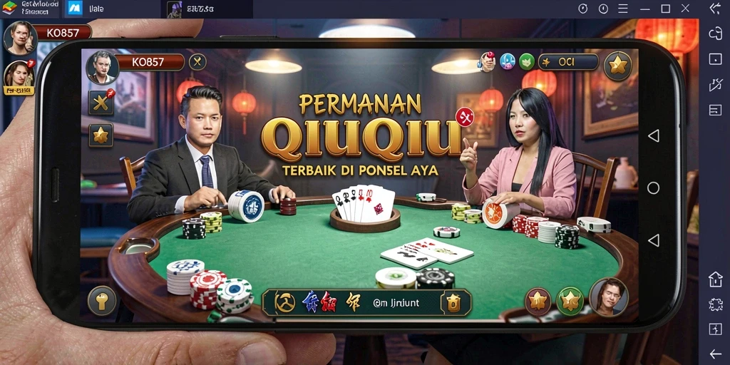 Screenshot KO857 yang menunjukkan aksi seru dalam permainan QiuQiu.