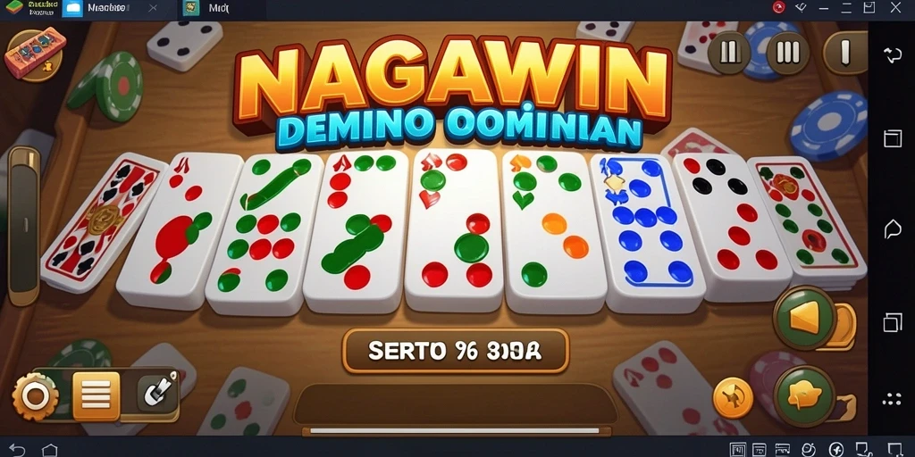 Tampilan gameplay menarik dari NAGAWIN yang menampilkan strategi domino.