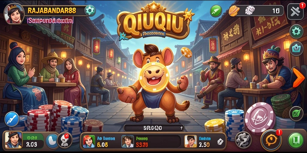 Tampilan menarik gameplay QiuQiu RAJABANDAR88.