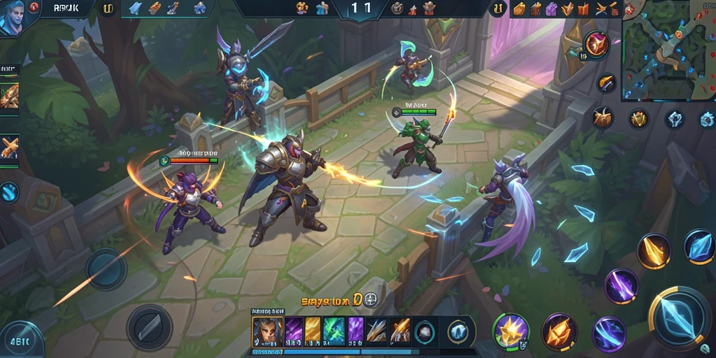 Tampilan gameplay seru dari RPOK dengan aksi MOBA yang mendebarkan.