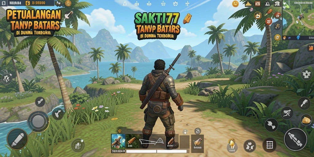 Screenshot SAKTI77 menampilkan gameplay petualangan Open World yang menakjubkan.