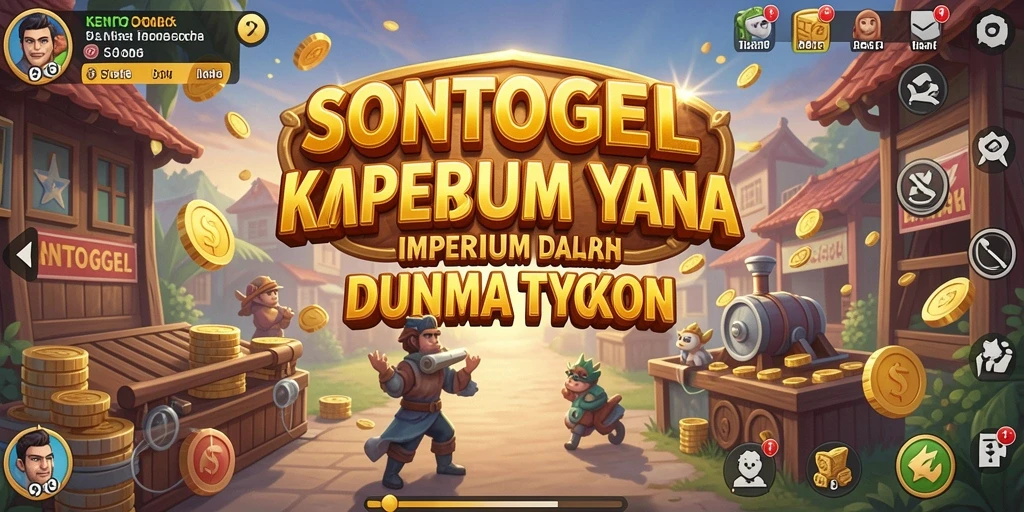 Screenshot gameplay SONTOGEL menampilkan pembangunan dan pengelolaan bisnis yang seru.