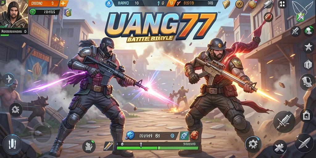 Gameplay intens dari UANG77 dalam dunia Battle Royale.